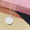 Small Disc Necklace - Medallion - Dainty Gold Sterling Silver - Personalized - Engraved - Custom - Wildflower + Co