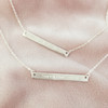 Feminist Skinny Bar Necklace - Dainty Gold Sterling Silver - Engraved Custom Personalized - Wildflower Co
