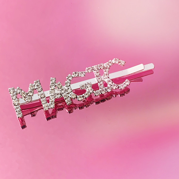 Magic Bobby Pin Crystal Gem Word Hair Accessories