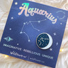 Zodiac Enamel Pin - AQUARIUS - Flair - Astrology Gift - Birthday - Constellation Star & Moon - Gold - Wildflower + Co. Accessories (3)