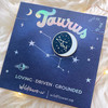 Zodiac Enamel Pin - TAURUS - Flair - Astrology Gift - Birthday - Constellation Star & Moon - Gold - Wildflower + Co. Accessories