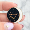 Zodiac Enamel Pin - GEMINI - Flair - Astrology Gift - Birthday - Constellation Star & Moon - Gold - Wildflower + Co. Accessories