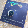 Zodiac Enamel Pin - CANCER - Flair - Astrology Gift - Birthday - Constellation Star & Moon - Gold - Wildflower + Co. Accessories (2)