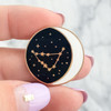 Zodiac Enamel Pin - VIRGO - Flair - Astrology Gift - Birthday - Constellation Star & Moon - Gold - Wildflower + Co. Accessories (3)