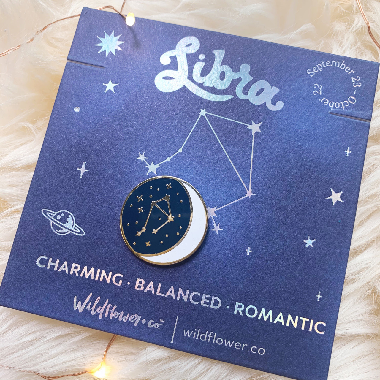 Zodiac Constellation Enamel Pin - Libra