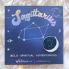 Zodiac Enamel Pin - SAGITTARIUS - Flair - Astrology Gift - Birthday - Constellation Star & Moon - Gold - Wildflower + Co. Accessories