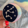 AQUARIUS Zodiac Patch - Star Sign Constellation - Crescent Moon - Embroidered Iron On Patch Patches for Jacket Jackets Flair - Night Sky Pastel Ombre - Wildflower Co DIY FLOAT