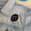 ARIES Zodiac Patch - Star Sign Constellation - Crescent Moon - Embroidered Iron On Patch Patches for Jacket Jackets Flair - Night Sky Pastel Ombre - Wildflower Co DIY 