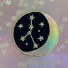 CANCER Zodiac Patch - Star Sign Constellation - Crescent Moon - Embroidered Iron On Patch Patches for Jacket Jackets Flair - Night Sky Pastel Ombre - Wildflower Co DIY FLOAT