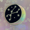 TAURUS Zodiac Patch - Star Sign Constellation - Crescent Moon - Embroidered Iron On Patch Patches for Jacket Jackets Flair - Night Sky Pastel Ombre - Wildflower Co DIY (12)