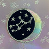 VIRGO Zodiac Patch - Star Sign Constellation - Crescent Moon - Embroidered Iron On Patch Patches for Jacket Jackets Flair - Night Sky Pastel Ombre - Wildflower Co DIY (6)