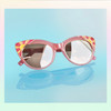 Cat Eye Sunglasses Sunnies Fun Cute Enamel Temple Details Sunrise - PASTEL PINK - On Model - Wildflower   Co  (13)