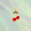 Cherry Charm - Red & Gold - Cute - Cherries Cherry Girl Cherry Bomb - Wildflower +Co. Custom Charm Jewelry Personalized Gifts (3)
