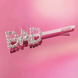 BAD CRYSTAL BOBBY PIN - BRIDAL BRIDE HAIR ACCESSORY CLIP - RHINESTONE DIAMOND SILVER - BAD BITCH - GIRL POWER FEMINIST - WILDFLOWER + CO