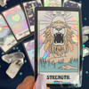 PC00057-HOL-OS Tarot Card Sticker - Holographic Vinyl - Strength - Lion Brave Fearless - Wildflower + Co. Stickers (2)