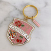 Feminist AF Crest Keychain - Enamel & Gold - Pink Black Navy - Venus Symbol Cherry Tiger Rose - Key Ring (2)