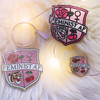 Feminist AF Bundle - Pin Keychain Patch - Wildflower + Co - Black Navy Pink Glitter Gold (1)