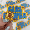 GIRL POWER Patch - Sunflower Patches - Feminist Grl Pwr VSCO - Embroider Embroidered Applique Badge - Wildflower + Co. DIY - USE MULTI (10)