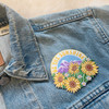 Be the Sunshine Sunflower Patch Patches Iron On Embroidered Applique VSCO Mountain Outdoors Camping Positivity Quote - Wildflower + Co. DIY (1)