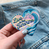 Live in the Sunshine Patch - Wave Waves Ocean Beach Sun Sunshine Inspirational Positivity Quote - Embroidered Iron On Patches - Wildflower + Co. DIY pink fur