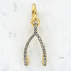 JW00037 Pave Wishbone Charm Pendant - Gold - Wildflower.Co - Main