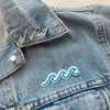 Wave Patch - Iron On Patches - Embroidered - Blue Turquoise - Make Waves - Ocean Sea Water Beach Surf Surfer Surfing - Wildflower + Co (4)