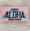 Hawaii Aloha License Plate Patch - Embroidered Iron On Patches - Beach Ocean Travel Rainbow Quote - Wildflower + Co (5)