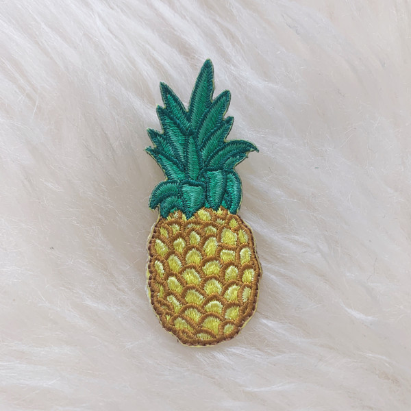 Pineapple Patch - Embroidered Iron On Patches - Yellow Green - Tropical Fruit - Wildflower + Co. DIY (5)
