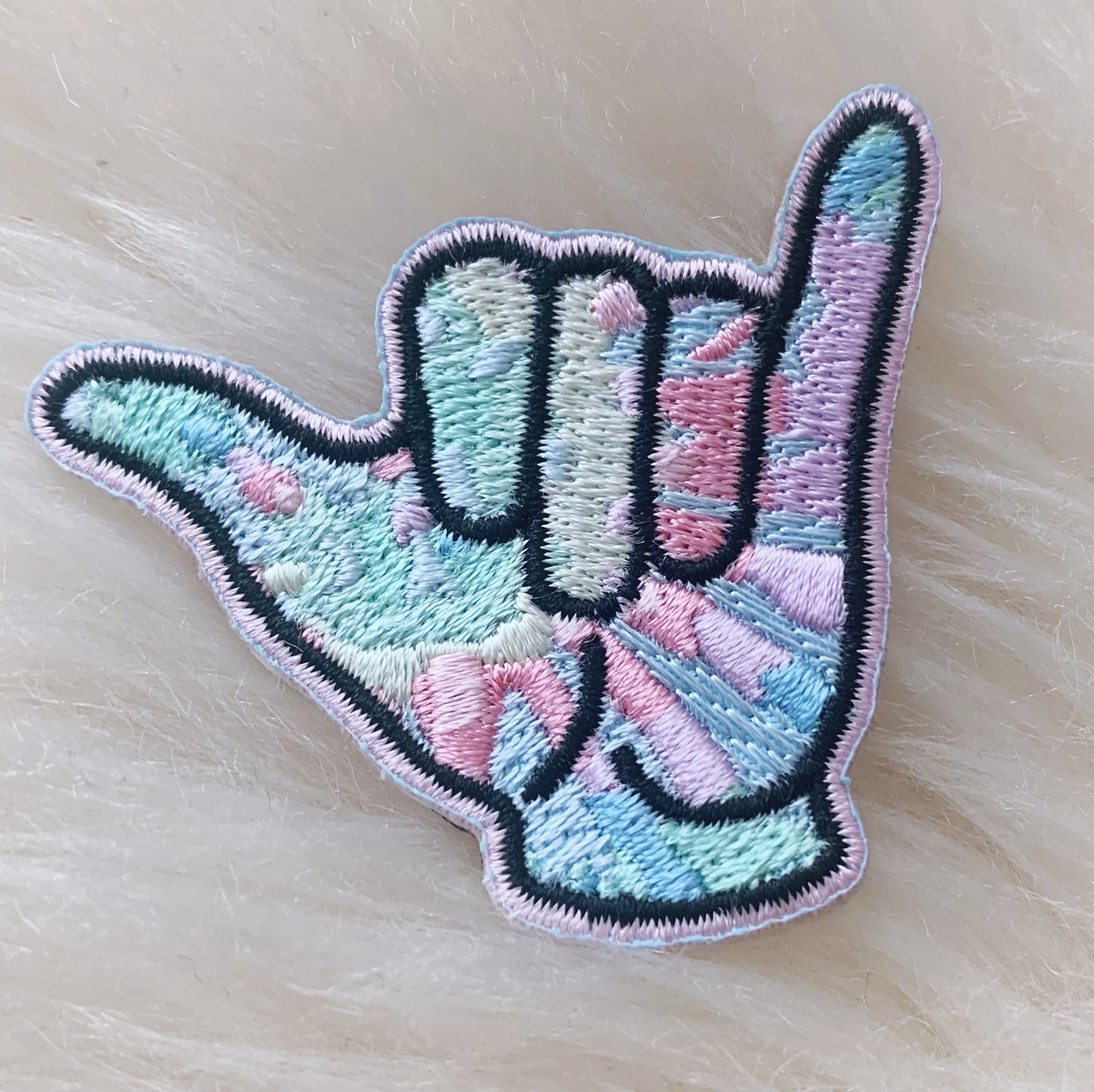 Hang Loose Patch Iron On Tie Dye Surfer Wildflower Co