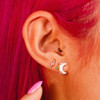 Shell Moon & Flower Stud Earrings - Studs Earrings - Dainty Tiny Gold - Cute - Astrology Cosmic - Wildflower + Co. Jewelry Gifts (1)
