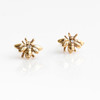 Bee Stud Earrings - Gold Pave Crystal Dainty Tiny - Wildflower + Co. Jewelry