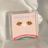 JW00685-GLD-OS - Bee Stud Earrings - Tiny Gold - Cute Earrings - Wildflower + Co. Jewelry Gift 