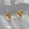 JW00693-GLD-OS - UFO Stud Earrings  - Cute - Space - Gold - Wildflower + Co. Jewelry Gifts