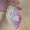 Zodiac Keychains - 70s Vintage Motel Key Tag - Key Ring - Holographic Iridescent Magical AF Cosmic - Wildflower + Co.  (1)
