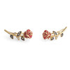 JW00598-GLD-OS-R - Rose Crawler Climber Earrings - Red Gold - Wildflower + Co. Jewelry - Floating