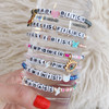 Feminist Grl Pwr Custom Name Bracelet Stack - Alphabet Word Quote Beads - Personalized Jewelry Gift - Wildflower + Co (1)