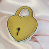 PC00069-GLD-OS - Heart Padlock Sticker - Love Lock Lovelock - Gold Metallic Vinyl - Stickers for Laptop Water Bottle Phone Case - Wildflower + Co.