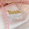 JW00801-GLD-OS Grateful Necklace - Gold Vermeil - Dainty Everyday - Gratitude Positivity - Wildflower + Co. Jewelry & Gifts 
