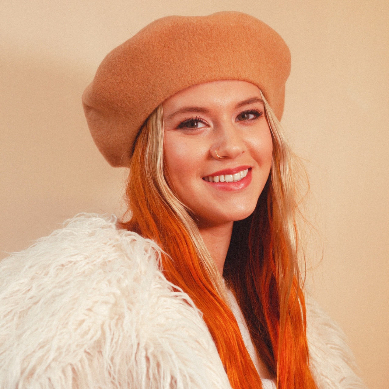 green wool beret