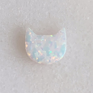 Opal Bead - Cat, White