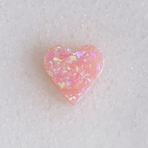 Opal Bead - Heart, Pink