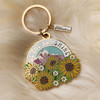 AC00159-MLT-OS Be the Sunshine Enamel Keychain - Keyring- Gold - Nature Outdoors Mountain Sun Positivity Quote - VSCO Wildfllower + Co. 