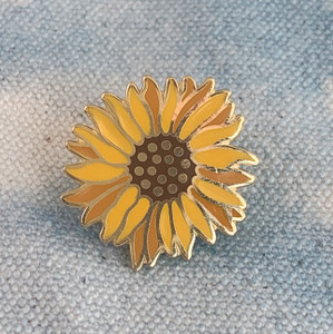 AC00165-MLT-OS Sunflower Enamel Pin - Yellow Flower Floral - VSCO - Wildflower + Co.  (1)
