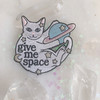 TR00374-MLT-OS Give Me Space Cat Patch - Embroidered Patches for Jackets - Planet Moon Stars Cute Pastel - VSCO - Wildflower + Co. DIY