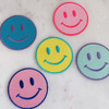 TR00403-ALL-OS Smiley Face Iron On Patch - Embroidered Patches for Jackets - Yellow Pink Mint Purple Blue Happy Faces -  Wildflower + Co. DIY - VSCO