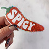 Spicy Pepper Sticker - Glitter Holographic Vinyl - Bright Red - Stickers for Laptop Water Bottle Phone Case - Wildflower + Co (2)
