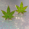 Cosmic Stoner Weed Enamel Pin - Glitter - Marijuana Cannibis Mary Jane - Wildflower + Co (2)