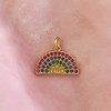 Rainbow Charm Pendant Gold & Bright Pave Crystals - Wildflower + Co. Charm Jewelry (2)