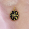 Moon Phases Medallion Charm Pendant Gold & Black Enamel - Wildflower + Co. Charm Jewelry Gifts