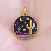 Desert Medallion Charm Pendant Gold Enamel - Wildflower + Co. Charm Jewelry Gifts